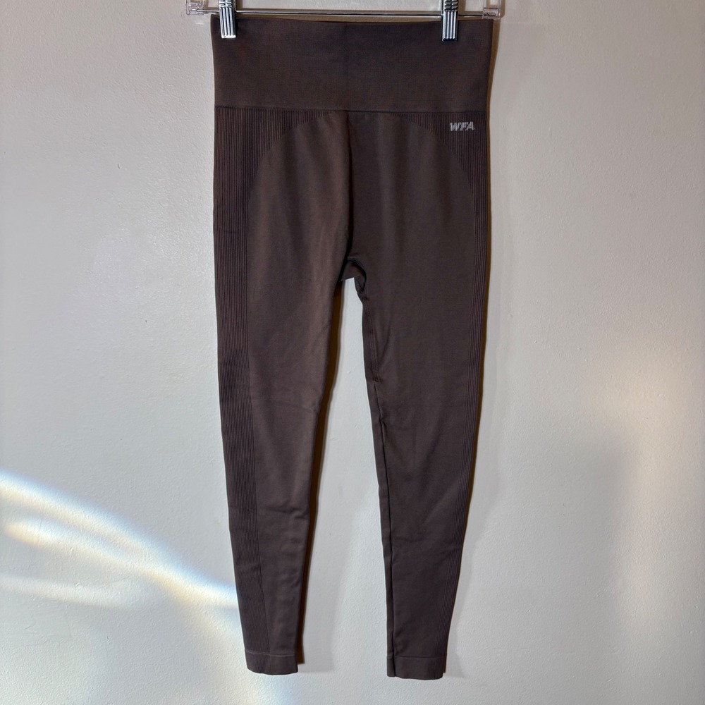 White‎ Fox Active Seamless Ribbed Leggings Brown Size Small
